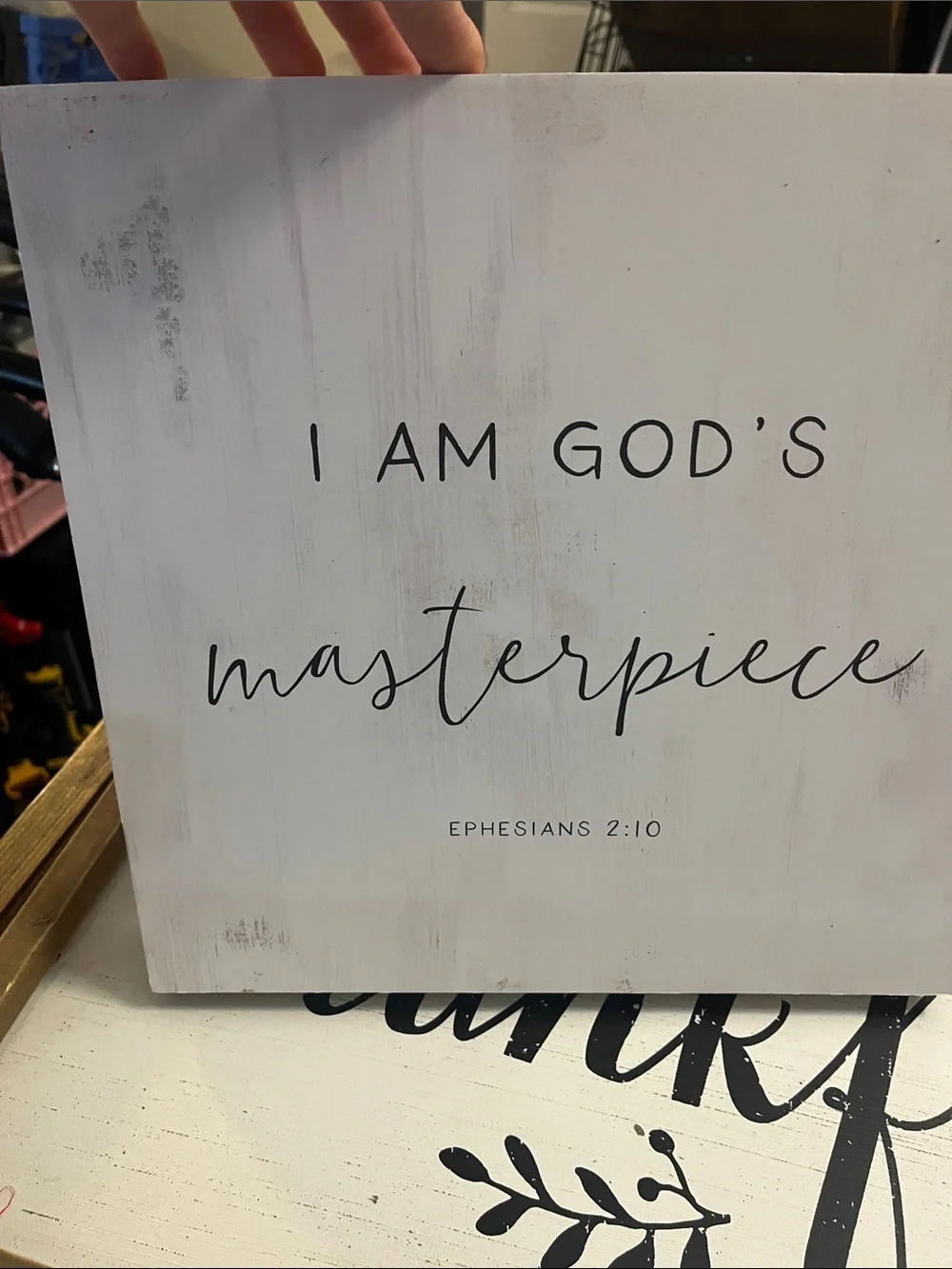 Hobby Lobby White & Black 'I Am God's Masterpiece' Inspirational Wall Art